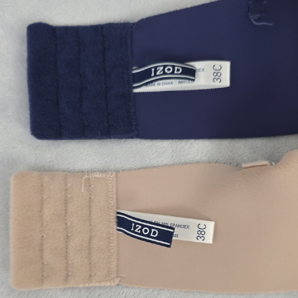Izod Dual-Pack Smooth Underwire Bras in Navy and Nude - Picture 5 of 8